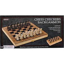 Шахматы шашки нарды 3 в 1 набор настольных игр деревянные ZOOCEN ZC7234 34см x 34см х 2,5см