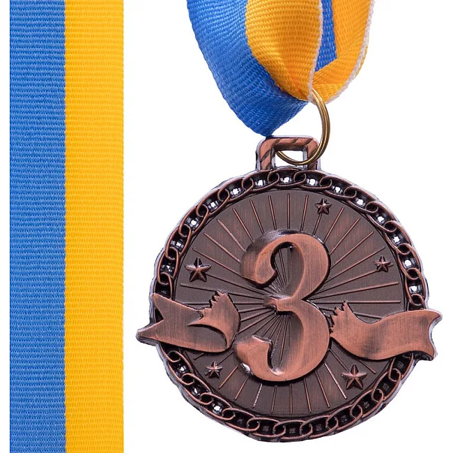 Медаль спортивная с лентой SP-SPORT
 ZIP C-6404 ø4,5см (Золотой)