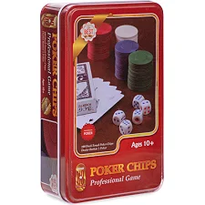 Набор для покера в металлической коробке Professional Poker chips SP-SPORT IG-4591 100 фишек
