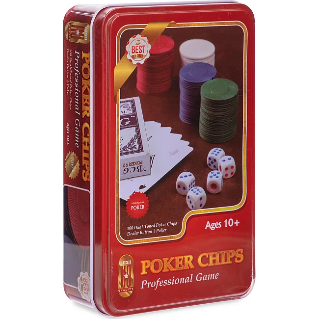 Распродажа! Набор для покера в металлической коробке Professional Poker chips SP-SPORT IG-4591 100 фишек