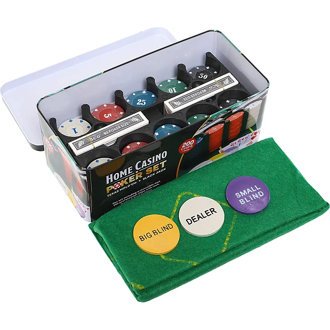 Набор для покера в металлической коробке Home casino Poker set SP-SPORT
 IG-8653 200 фишек