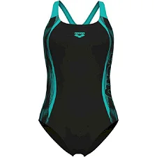 Купальник Arena SWIM PRO BACK GRAPHIC черный, бирюзовый