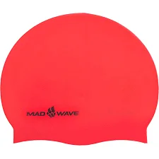 Шапочка для бассейна силиконовая для взрослых MADWAVE NEON M053502 (Красный)