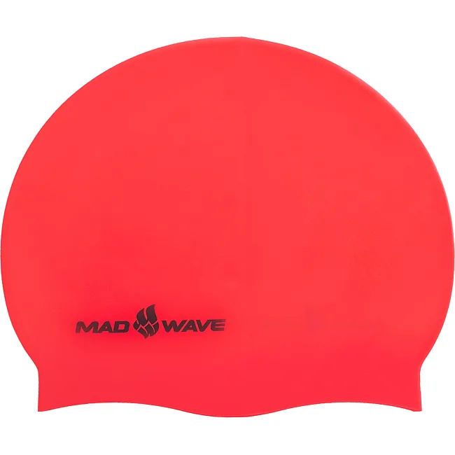 Шапочка для бассейна силиконовая для взрослых MADWAVE NEON M053502 (Красный)
