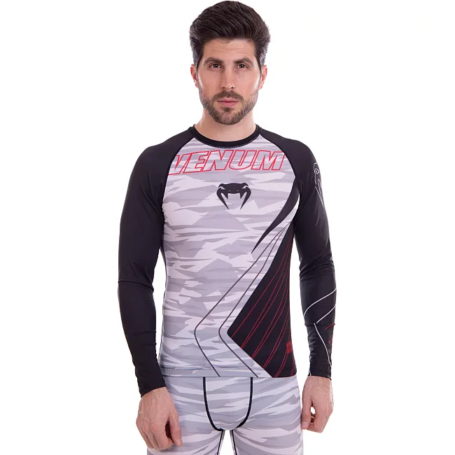 Костюм компрессионный мужской рашгард лонгслив и штаны VENUM
 9520-9620 (Черный-серый)