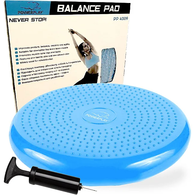 Балансировочная массажная подушка POWERPLAY 4009 Balance Pad (Ø33) Синяя