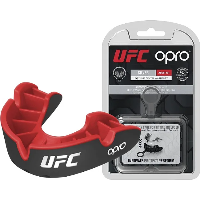 Боксерская капа OPRO Silver UFC детская (возраст до 10) Black/Red (ufc.102515001)