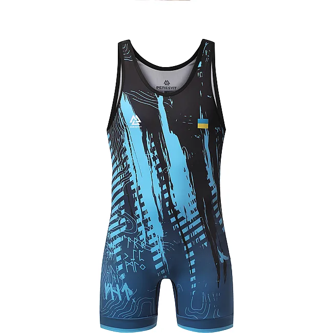 Детское трико для единоборств PERESVIT Temper Wrestling Singlet Blue Black
