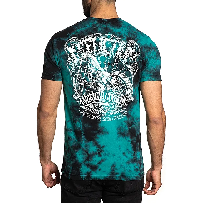 Футболка AFFLICTION Long Road A24543 Teal Lightning Wash