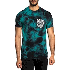 Футболка AFFLICTION Long Road A24543 Teal Lightning Wash