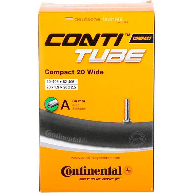 Камера на велосипед CONTINENTAL Compact Tube Wide 20", 50-406->62-406, A34, 160 г
