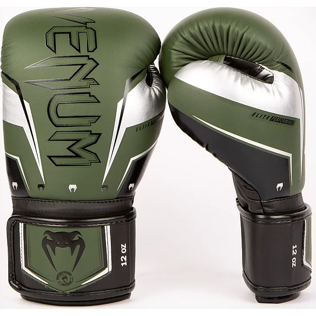 Рукавиці для боксу VENUM Elite Evo Khaki Silver