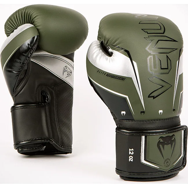 Рукавиці для боксу VENUM Elite Evo Khaki Silver
