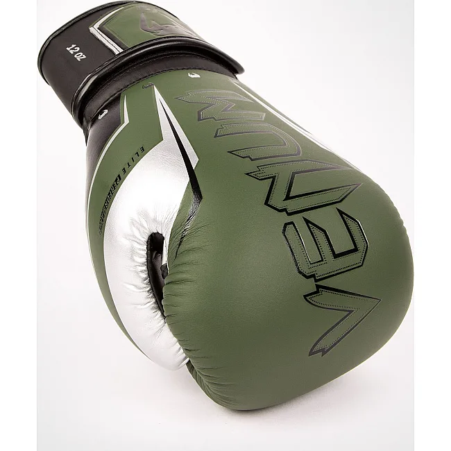 Рукавиці для боксу VENUM Elite Evo Khaki Silver