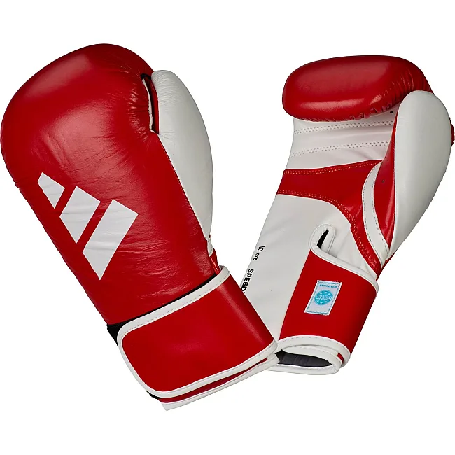 Рукавички для боксу та кікбоксингу Adidas Speed 165 з ліцензією WAKO (червоно-білий) ADISBG165WK