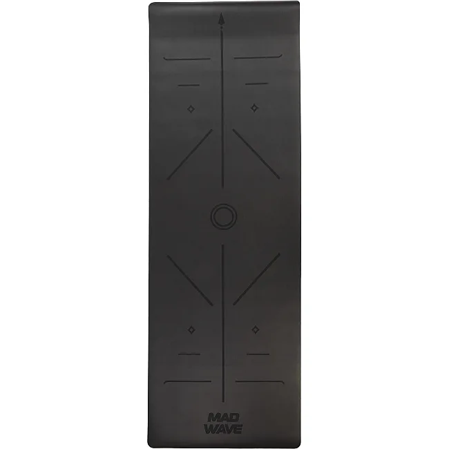 Коврик для фитнеса и спорта PU резина MADWAVE M137004 (Черный)