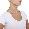 Купальник для гімнастики та танців з коротким рукавом з біфлексу ALEMA 11-29 (Білий)
