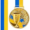 Медаль спортивна зі стрічкою SP-SPORT UKRAINE з українською символікою C-6833 (Золотий)