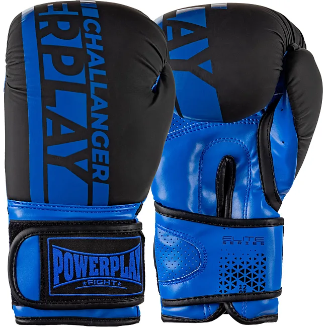 Боксерські рукавиці PowerPlay 3086 Matt Challenger Чорно-Сині
