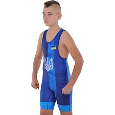 Трико для боротьби дитяче UKRAINE SP-SPORT JY-6604 128-162см (Синій)