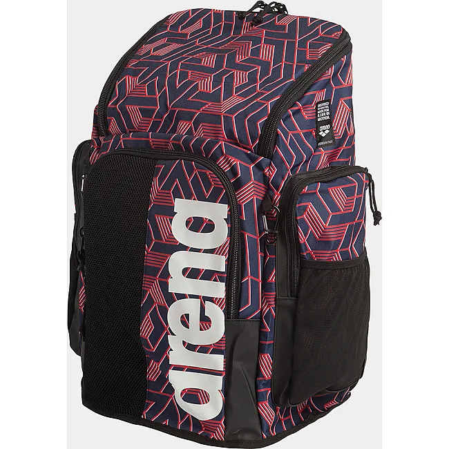 Спортивный рюкзак Arena SPIKY III BACKPACK 45 ALLOVER 45L черный, бордовый 54x36x27 см