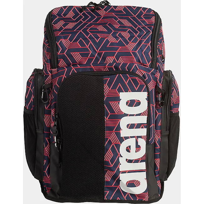 Спортивный рюкзак Arena SPIKY III BACKPACK 45 ALLOVER 45L черный, бордовый 54x36x27 см