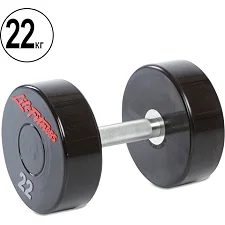 Гантель профессиональная с полиуретановым покрытием LIFE FITNESS SC-80081-22 1шт 22кг