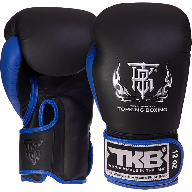 Перчатки для бокса кожаные TOP KING Reborn TKBGRB 8-16унций (Черный-синий)