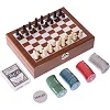 Набор настольных игр в деревянном кейсе 2 в 1 шахматы покер SP-SPORT
 W2518B
 24,5x18,5х6см