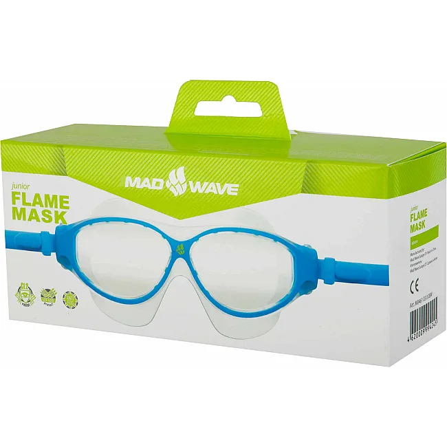 Очки-маска для плавания юниорские MADWAVE
 FLAME MASK JUNIOR M046103 (Голубой)