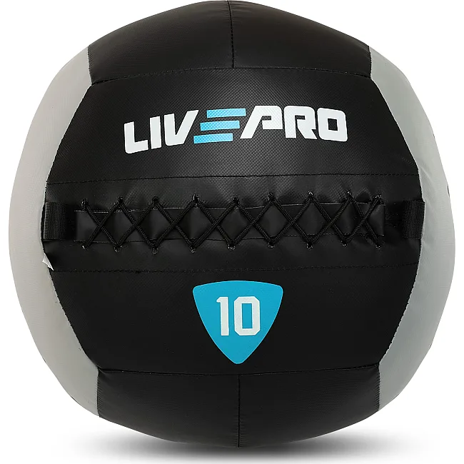 Мяч набивной медицинский для кроссфита WALL BALL LiveUp LP8100-10 10кг