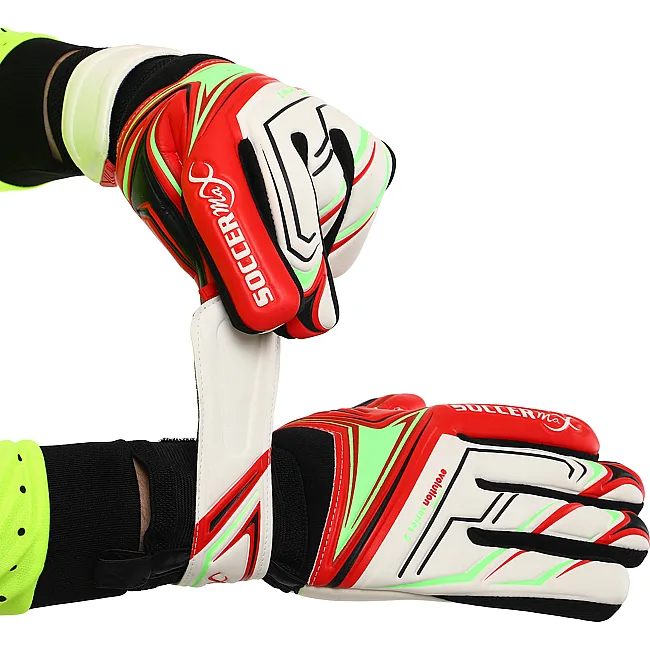 Вратарские перчатки
 профессиональные с защитой пальцев SOCCERMAX GK-4341
 7-11 (Белый-черный-красный)