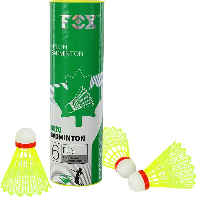 Воланы для бадминтона нейлоновые 6штук FOX B870 (Желтый)