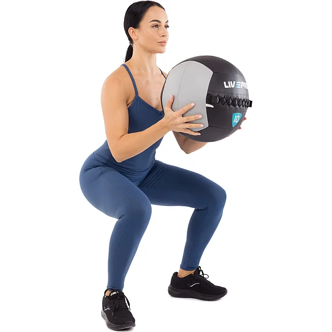 Мяч набивной медицинский для кроссфита WALL BALL LiveUp LP8100-10 10кг