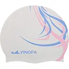 Шапочка для бассейна силиконовая для взрослых YINGFA C0091 (Белый-синий)