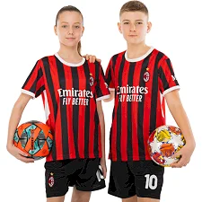 Дитяча футбольна форма із символікою футбольного AC MILAN домашня 2025 SP-SPORT CO-4651 20-30 (Червоний-чорний)