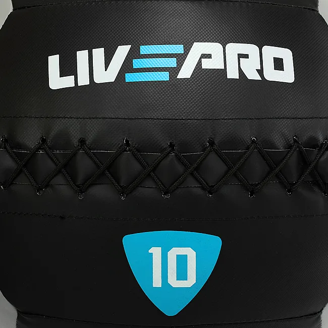 Мяч набивной медицинский для кроссфита WALL BALL LiveUp LP8100-10 10кг