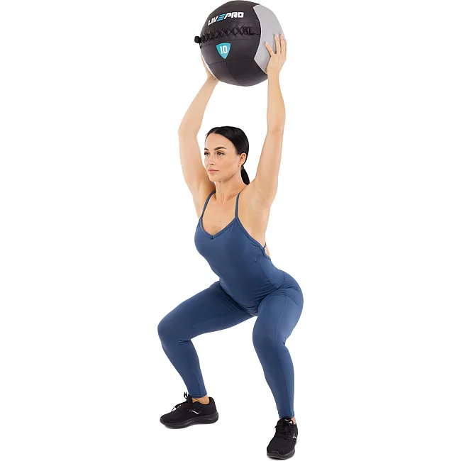 Мяч набивной медицинский для кроссфита WALL BALL LiveUp LP8100-10 10кг