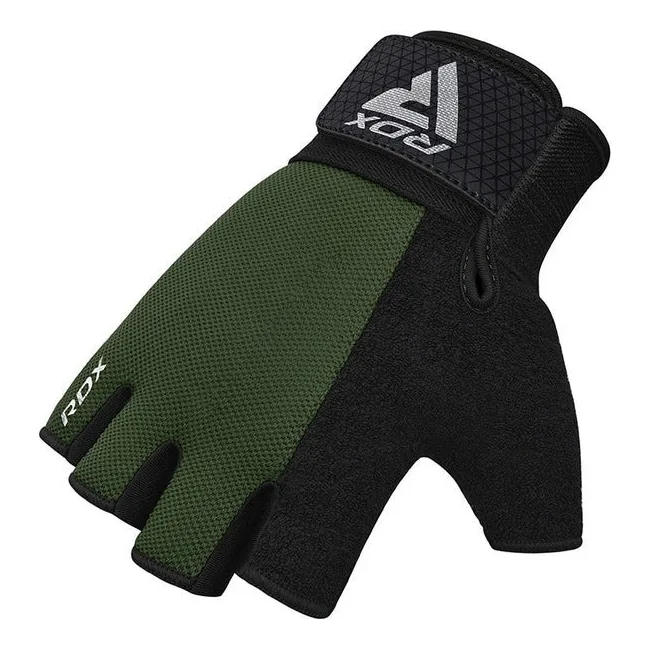 Перчатки для фитнеса RDX W1 Half Army Green Plus