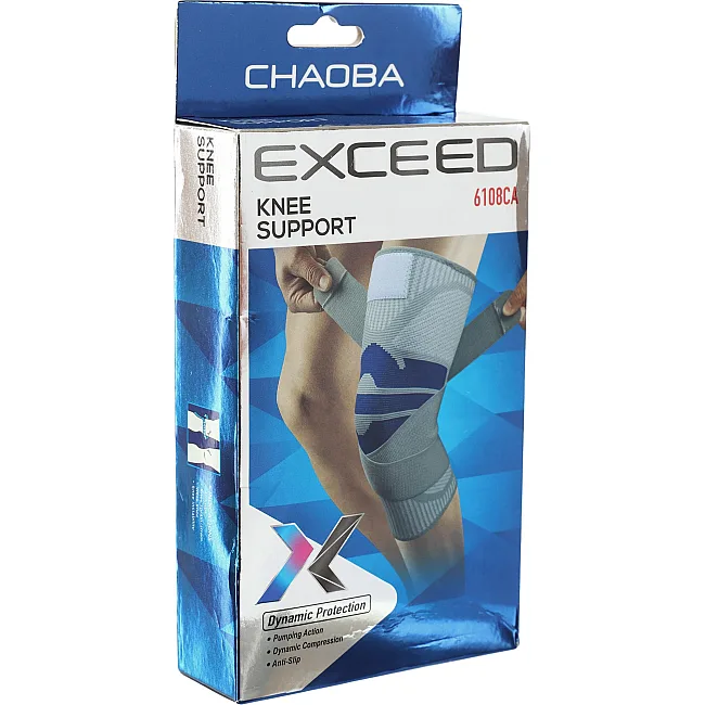 Наколенник спортивный эластичный компрессионный с фиксирующим ремнем EXCEED 6108CA One size 1шт