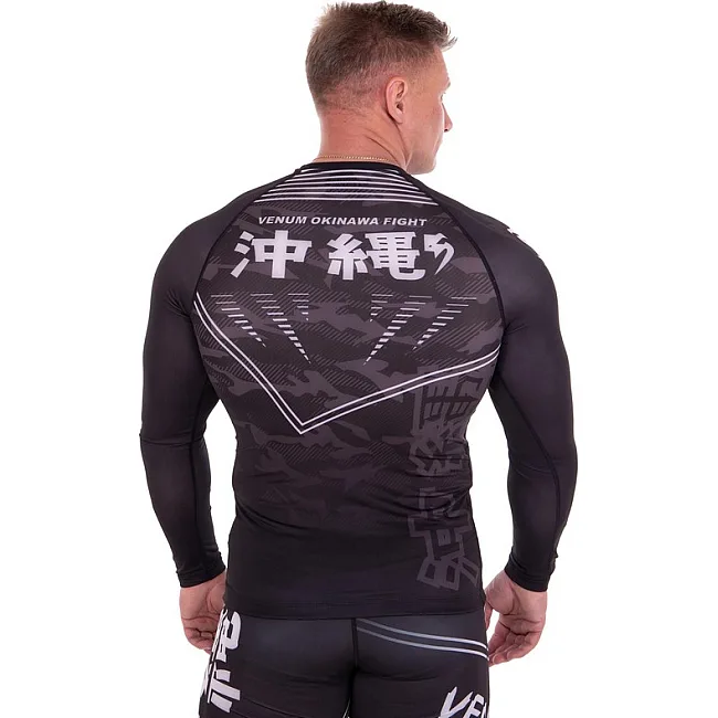 Костюм компресійний чоловічий рашгард лонгслів та штани VENUM
 OKINAWA 9504-9604 XXS
-XXL (Чорний-червоний)