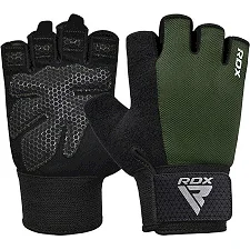 Перчатки для фитнеса RDX W1 Half Army Green Plus