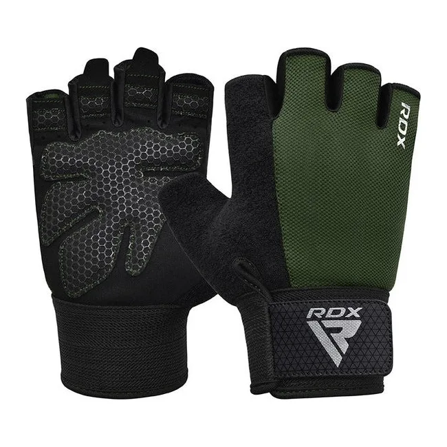 Перчатки для фитнеса RDX W1 Half Army Green Plus
