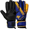 Вратарские перчатки профессиональные с защитой пальцев SOCCERMAX GK-4316 7-11 (Синий-оранжевый)