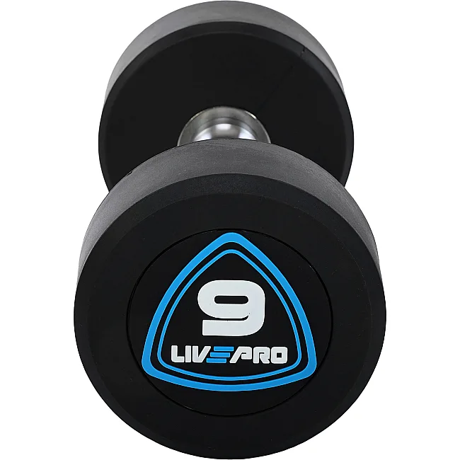 Гантели профессиональные
 с полиуретановым покрытием LiveUp LP8075-9 2шт по 9кг