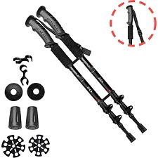 Трекинговые палки PowerPlay 9106 Fika Black/Red 60-135 см (пара)