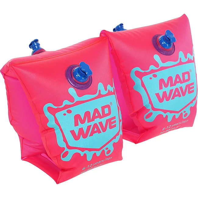 Нарукавники для плавания детские надувные 2шт MADWAVE M075603 2-12 лет (Розовый)
