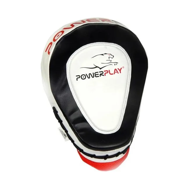 Боксерские лапы POWERPLAY 3042 черно-белые PU 