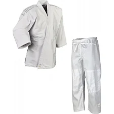 Кимоно для дзюдо Adidas Club J350P (белое с серебряными полосами на плечах)