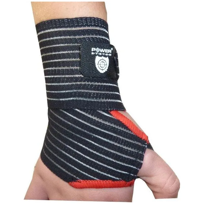 Кистьові бинти POWER SYSTEM PS-6000 Elastic Wrist Support Black/Red (пара)